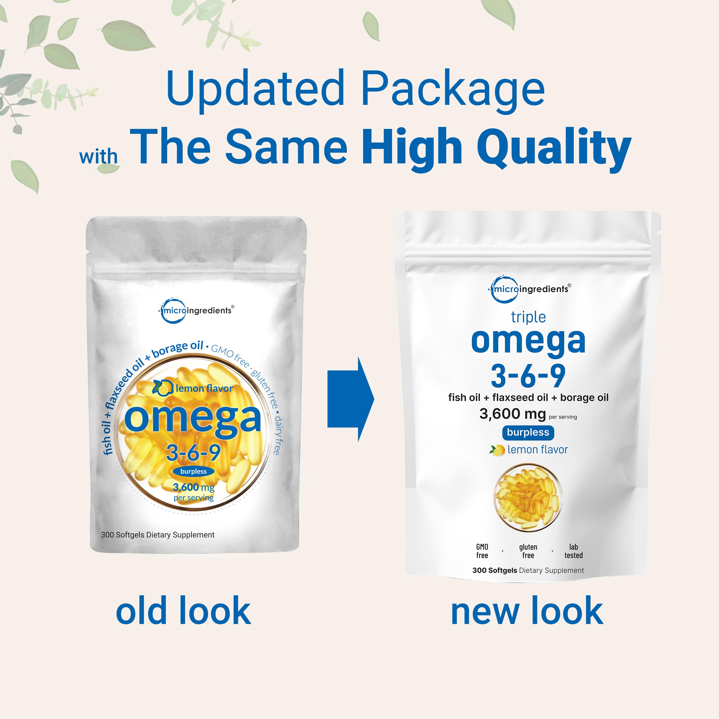 Micro Ingredients oil texture drop illustrating blended fish, flaxseed, and borage oils