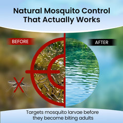Hand applying MICROBE-LIFT droplets into pond showing precise dosage use