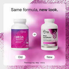 Microbiome Labs bottle open with capsules visible for easy dosing