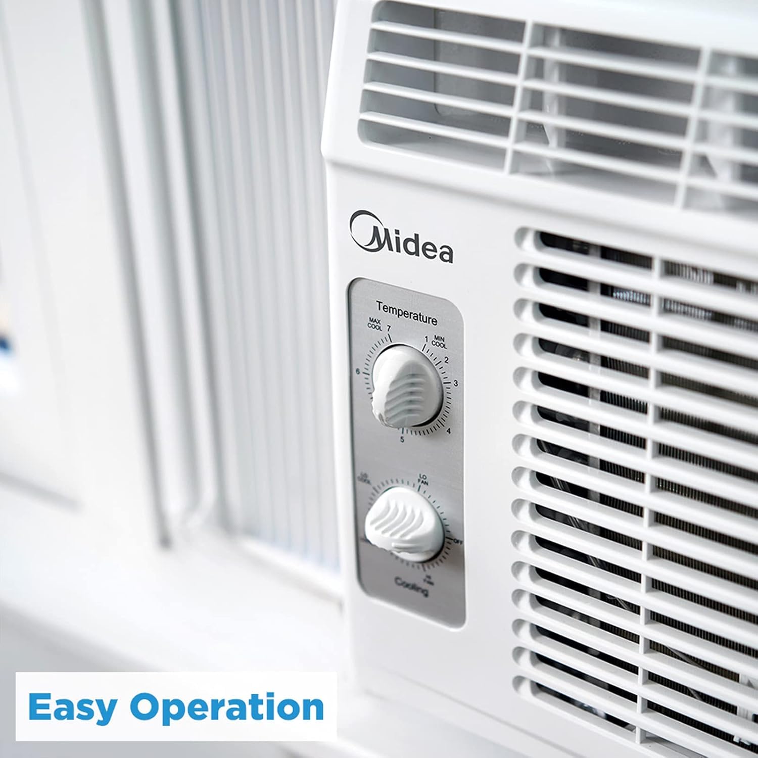 Midea installed in window demonstrating easy setup and secure fit