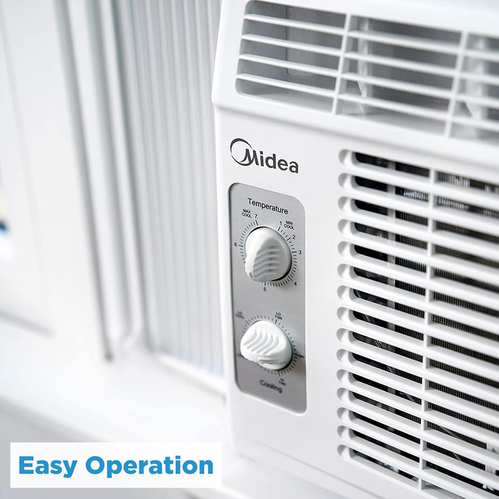 Midea installed in window demonstrating easy setup and secure fit