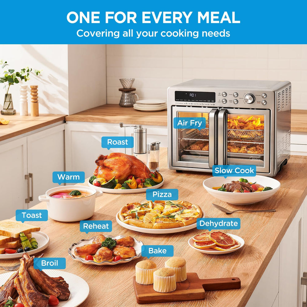 Midea Flexify Classic cooking a 12‑inch pizza inside to show full‑size capacity