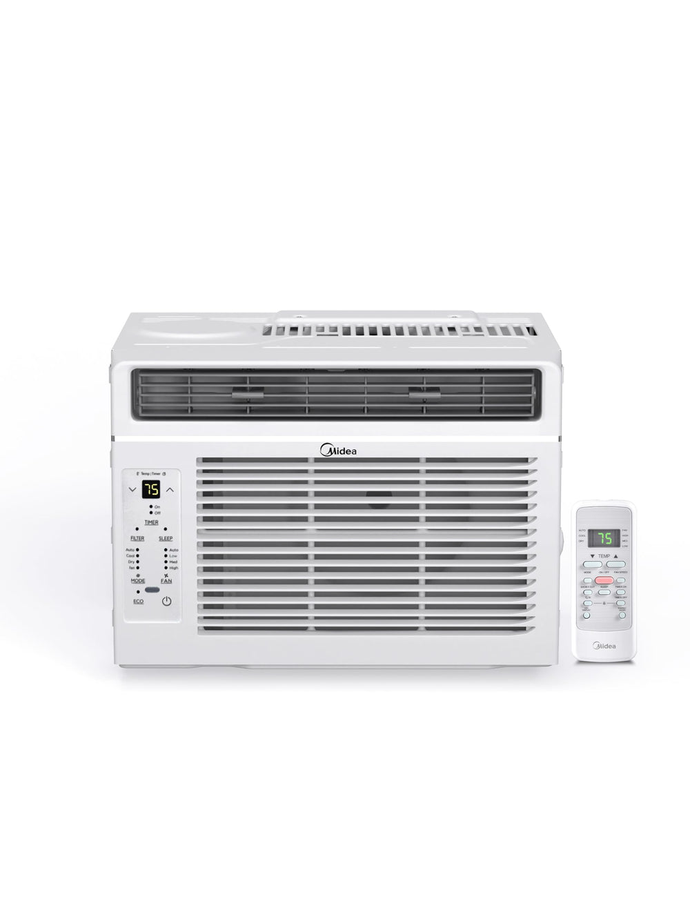 Midea front view of unit showing compact design and efficient cooling