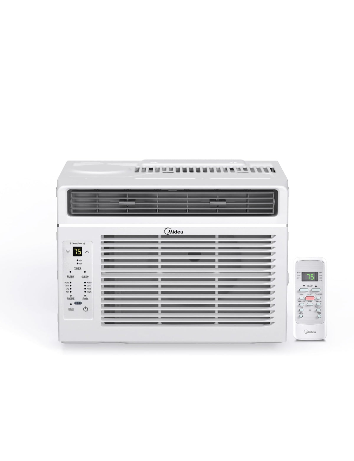 Midea front view of unit showing compact design and efficient cooling
