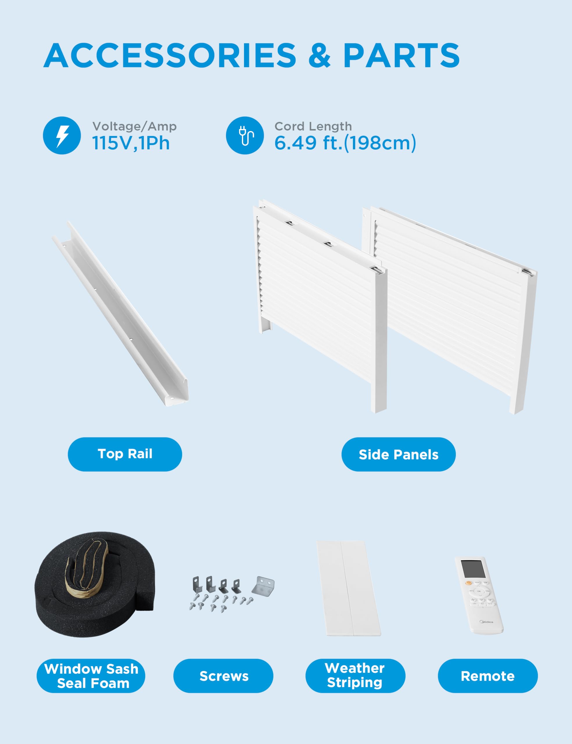 Midea in a living room illustrating quiet operation and comfortable environment benefit
