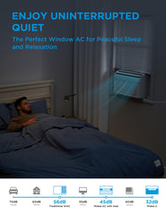 Midea side profile highlighting grille and efficient airflow benefit