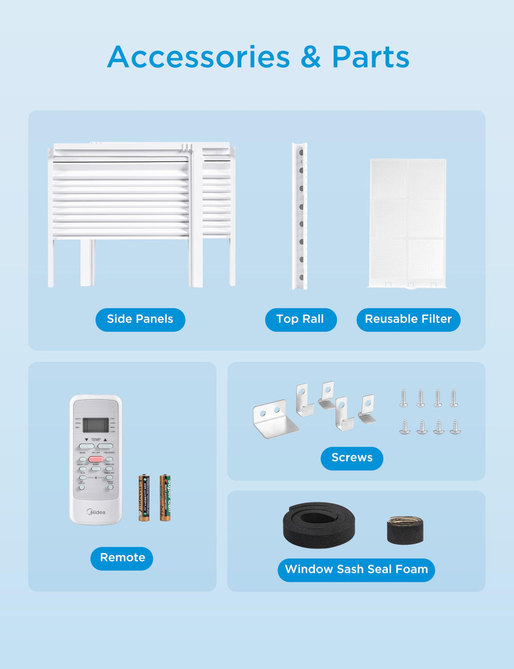 Midea unit beside furniture showing scale and room coverage benefit