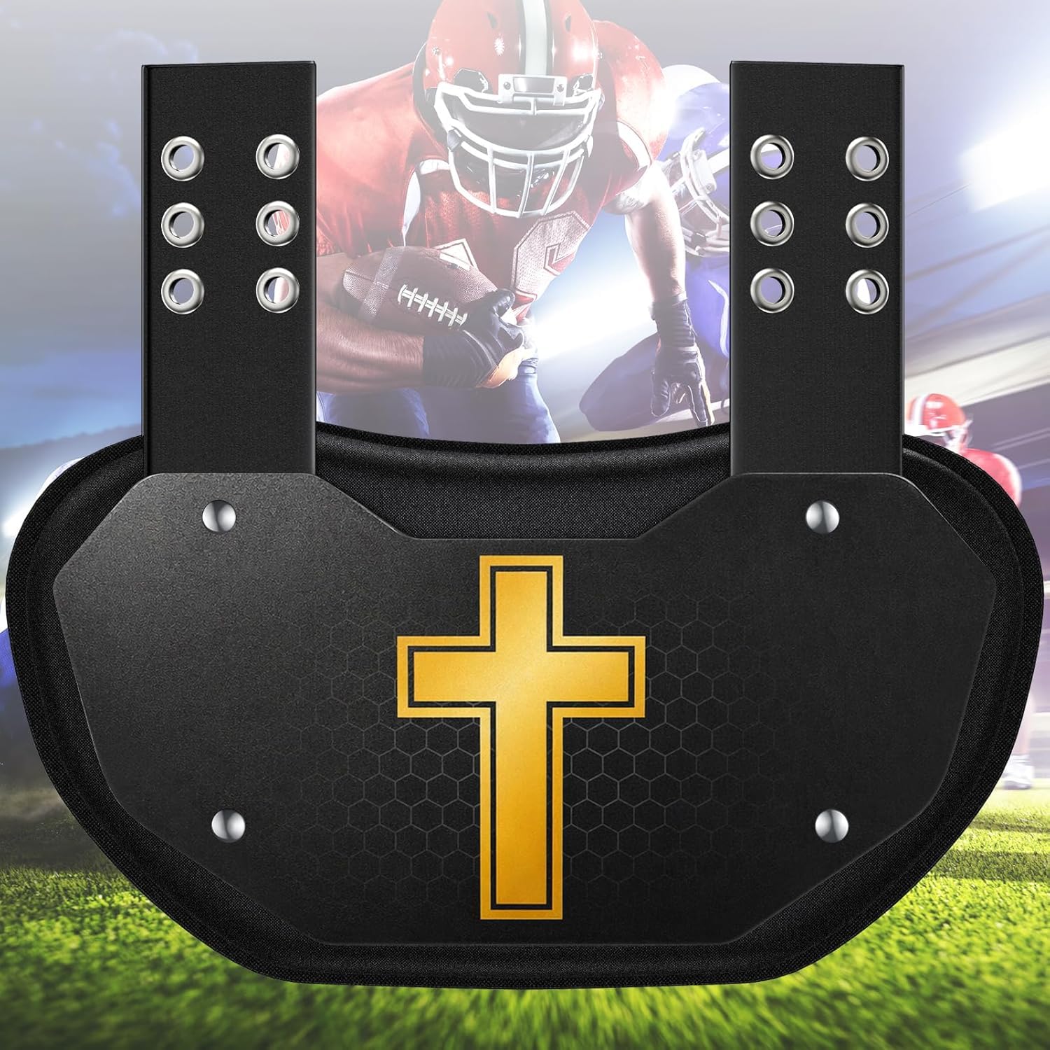 Mieaoll front view showing cross design and solid protection benefit