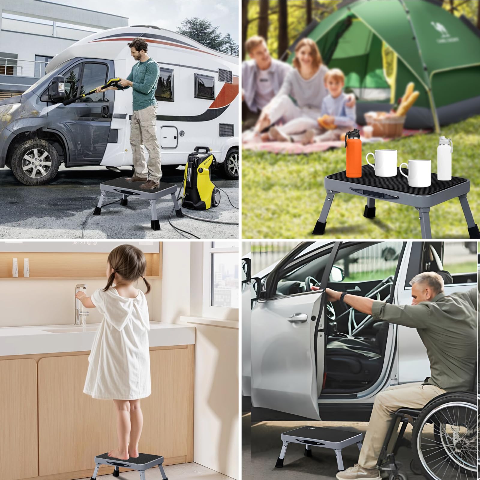 Mifami in use as RV entry step offering safer boarding