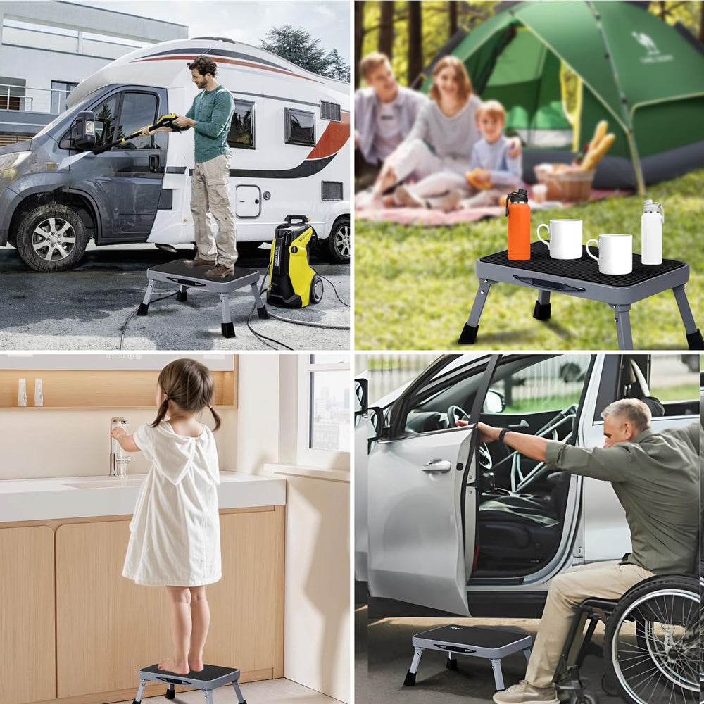 Mifami in use as RV entry step offering safer boarding