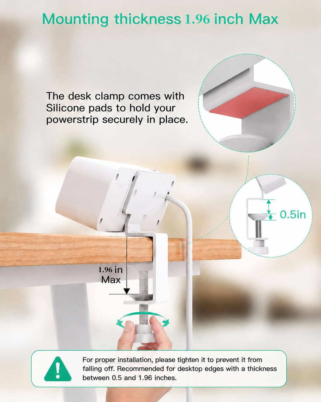 Mifaso clamp foam pad and tightening detail protecting desk finish