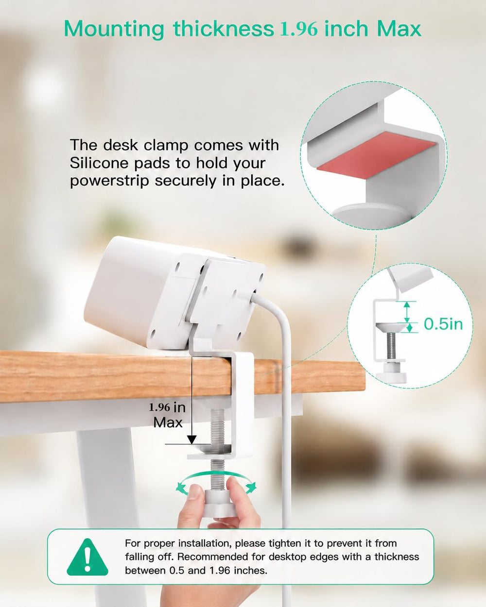 Mifaso clamp foam pad and tightening detail protecting desk finish