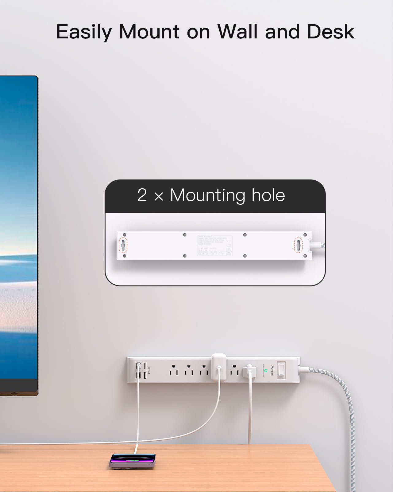 Mifaso on a desk powering laptop, phone and accessories for convenience