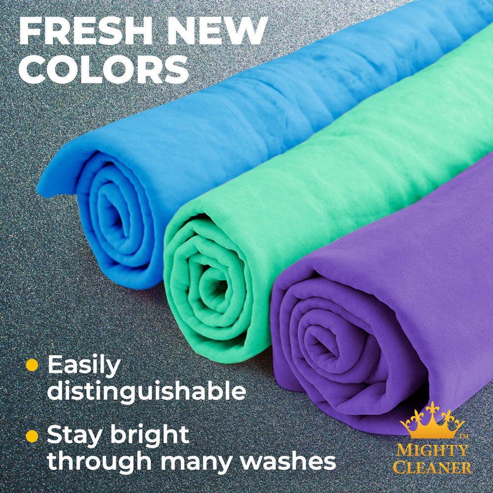 Mighty Cleaner towel absorbing spills on car interior seat safely