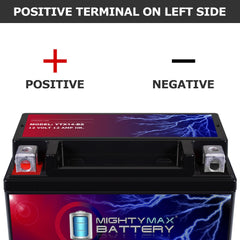 Mighty Max Battery beside measuring tape showing dimensions for fitment benefit