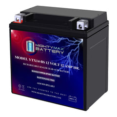Mighty Max Battery front view showing compact sealed case and label benefit durable power