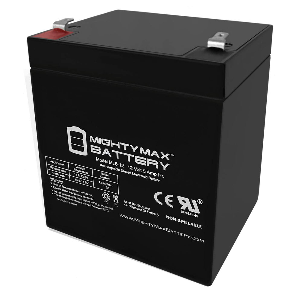 Mighty Max ML5-12 front angle view showing compact design and reliable power