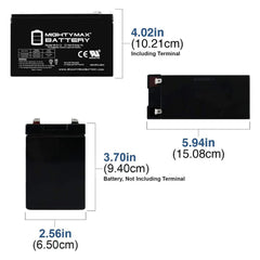 Mighty Max Battery side dimensions displayed for fit verification and compatibility