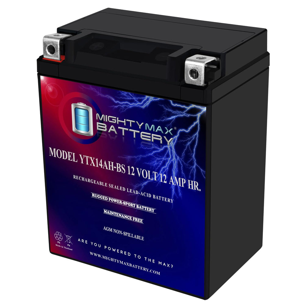 Mighty Max Battery front view showing compact AGM design and ready-to-install benefit