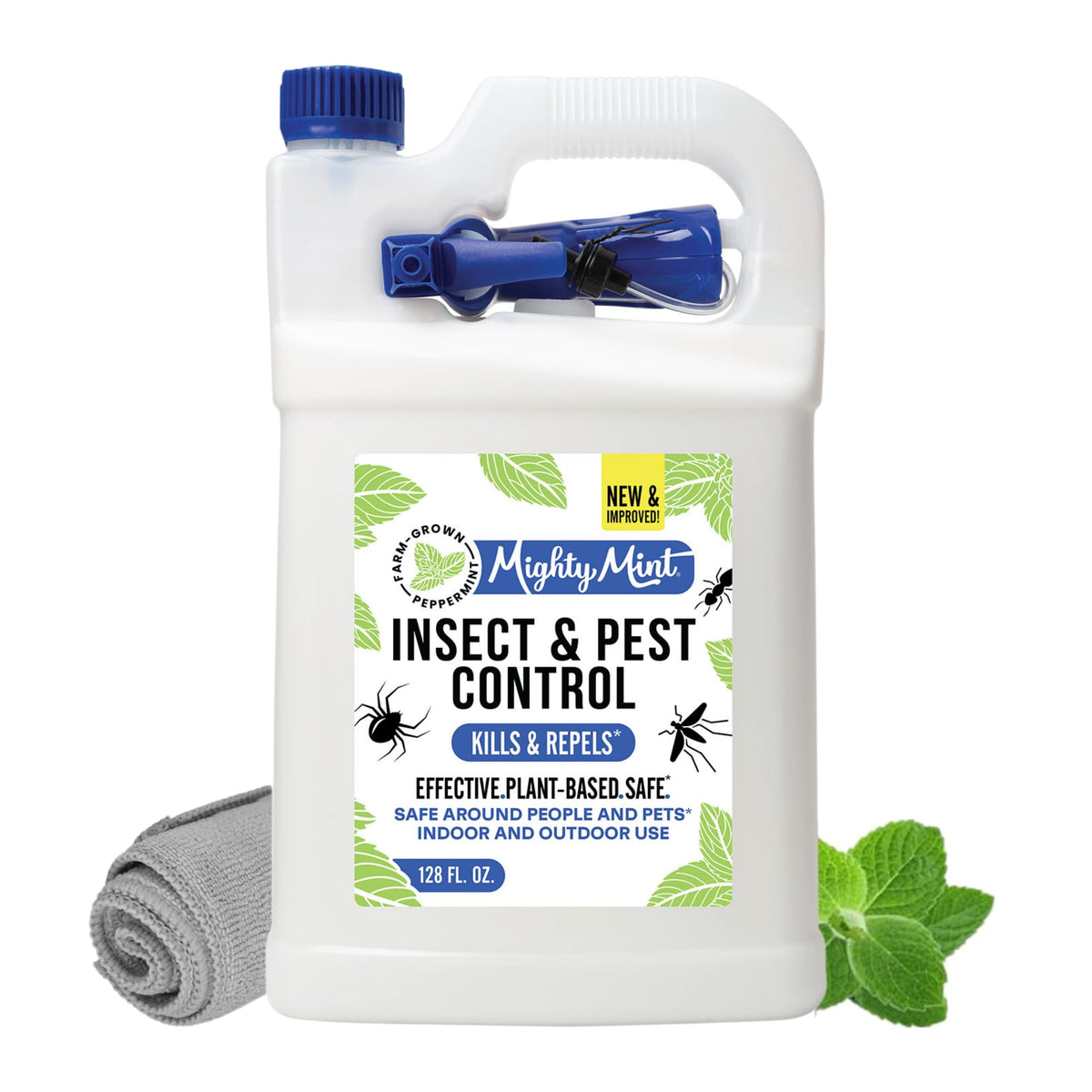 Mighty Mint gallon bottle front label showing product name and size for easy identification