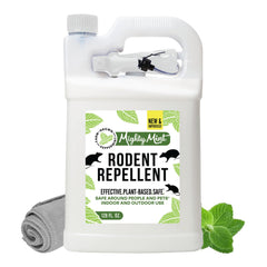 Mighty Mint gallon bottle front label showing product and volume benefits
