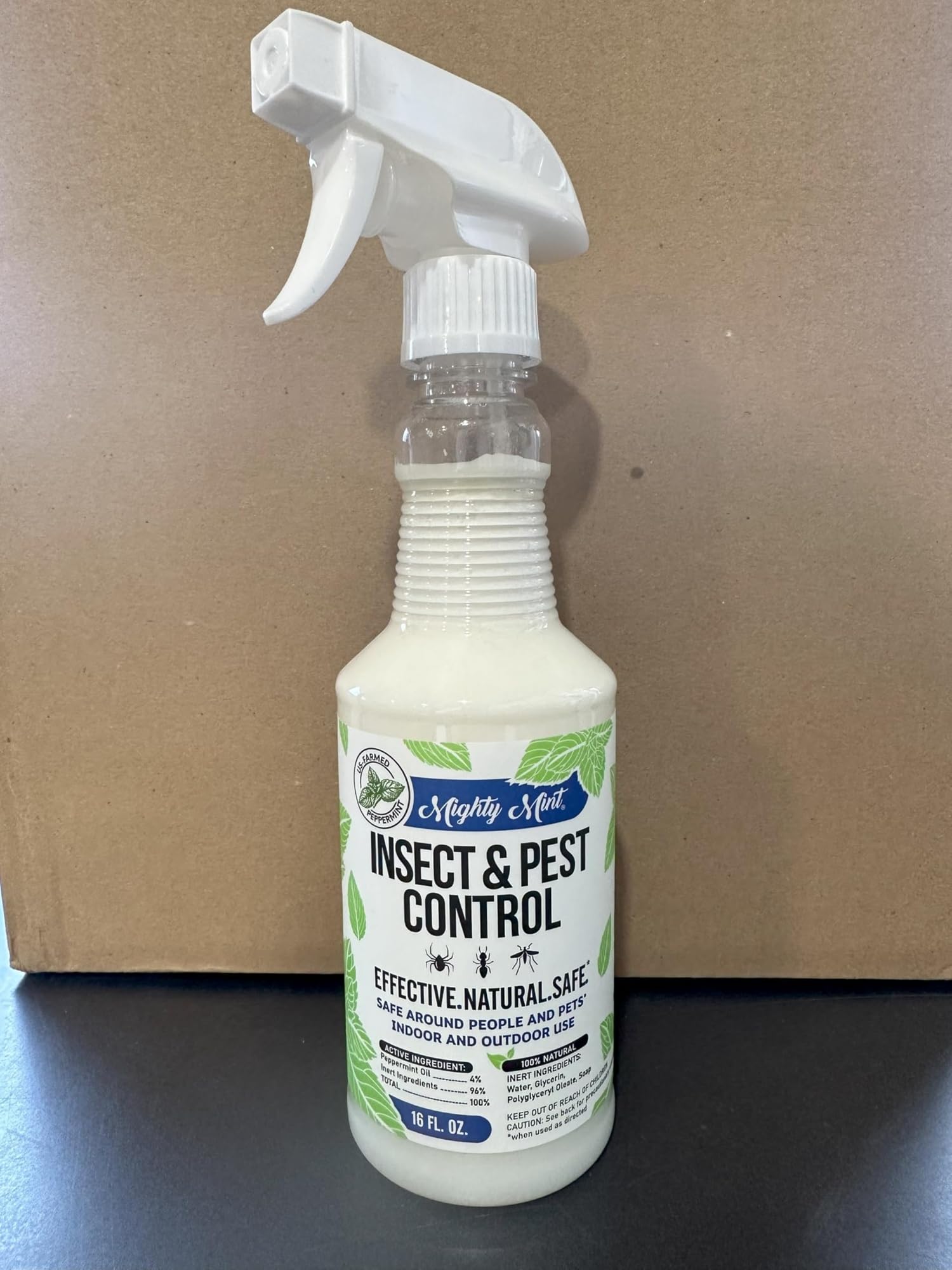 Mighty Mint label detail showing peppermint oil ingredient benefits