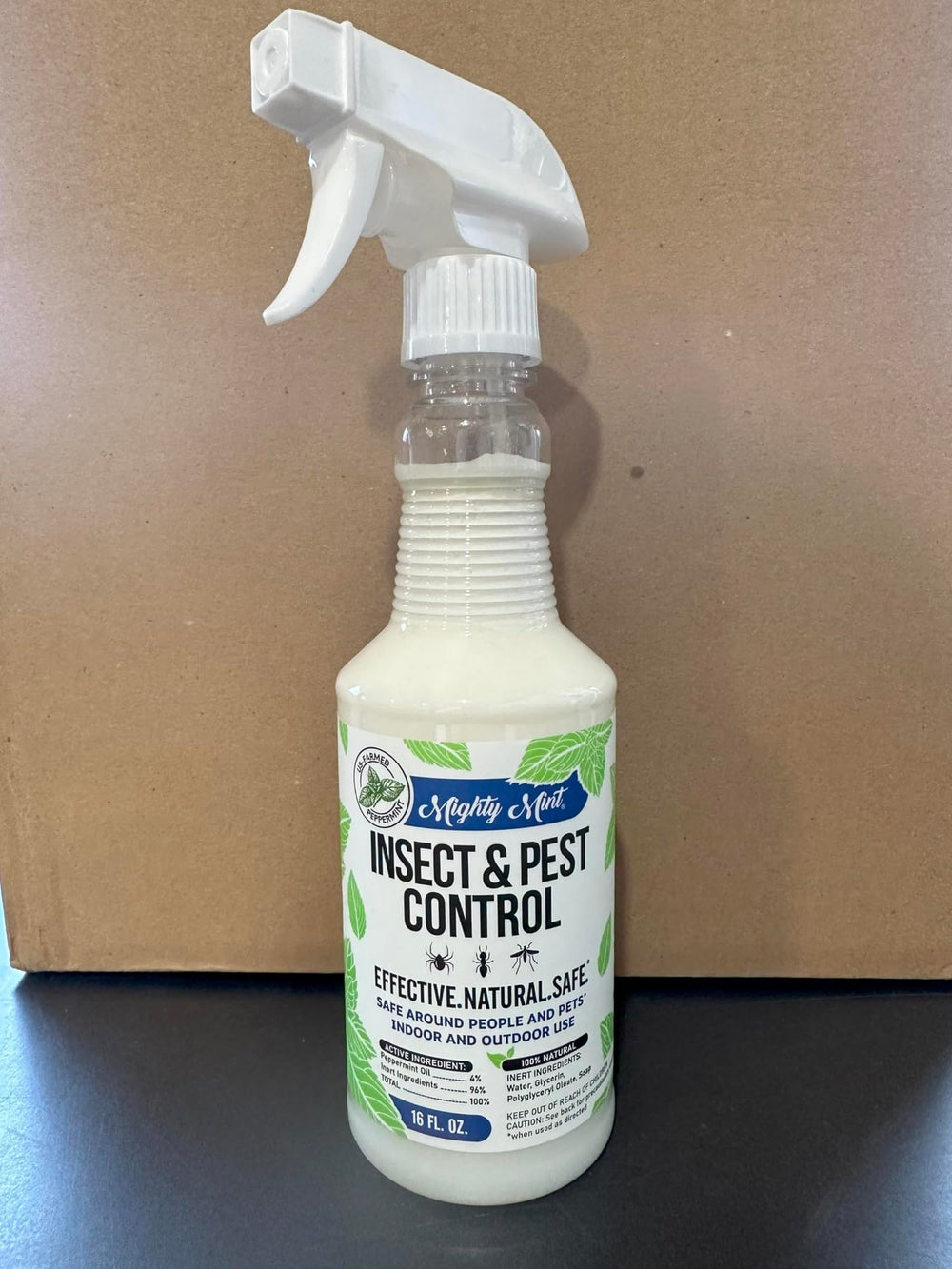 Mighty Mint label detail showing peppermint oil ingredient benefits
