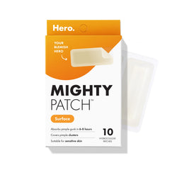 Mighty Patch front packaging showing 10 count box for quick identification and convenience