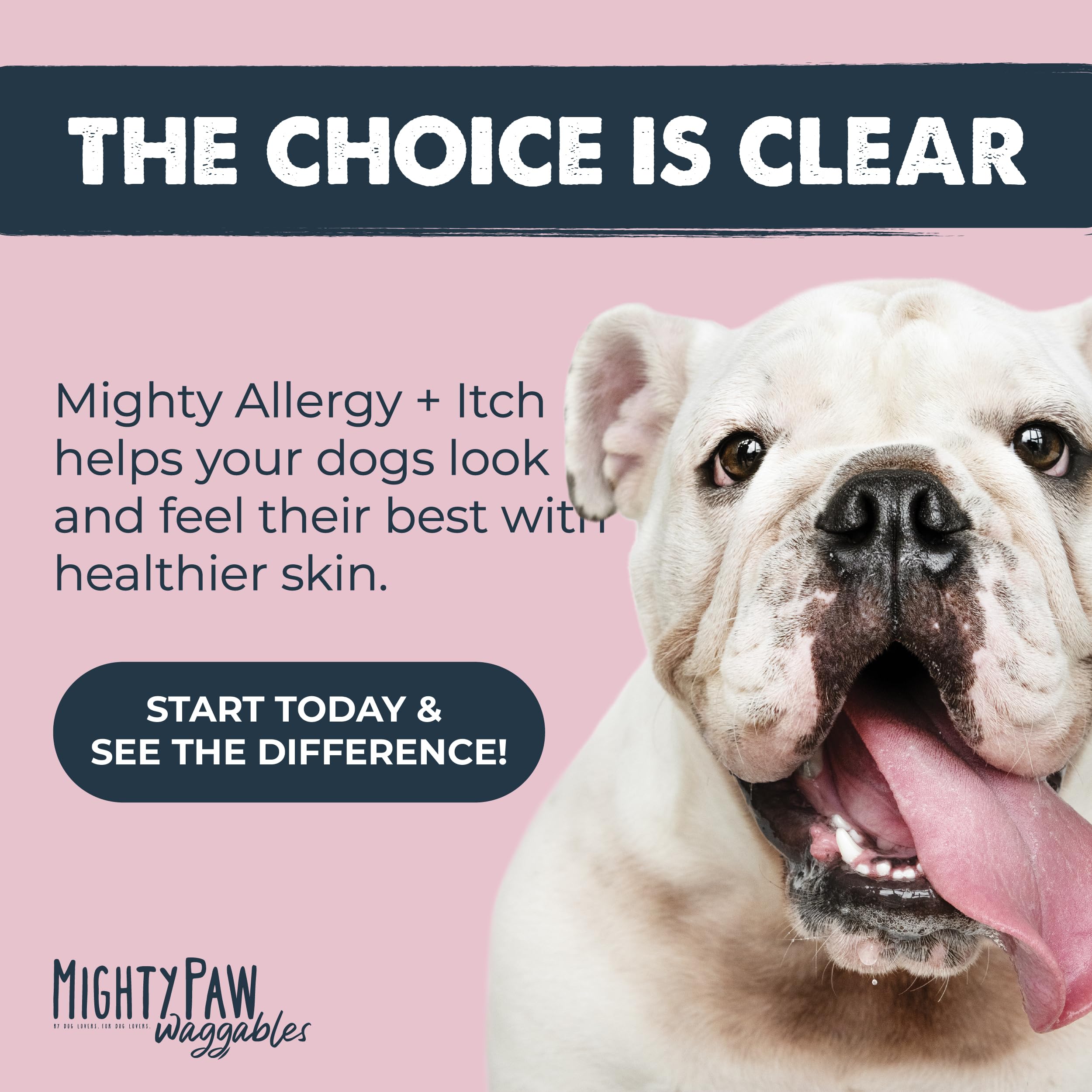 Mighty Paw veterinarian-formulated bottle highlighting made-in-USA quality