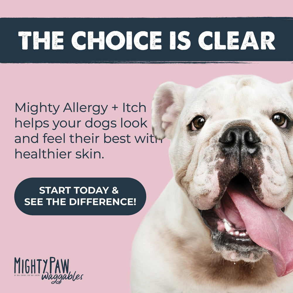 Mighty Paw veterinarian-formulated bottle highlighting made-in-USA quality