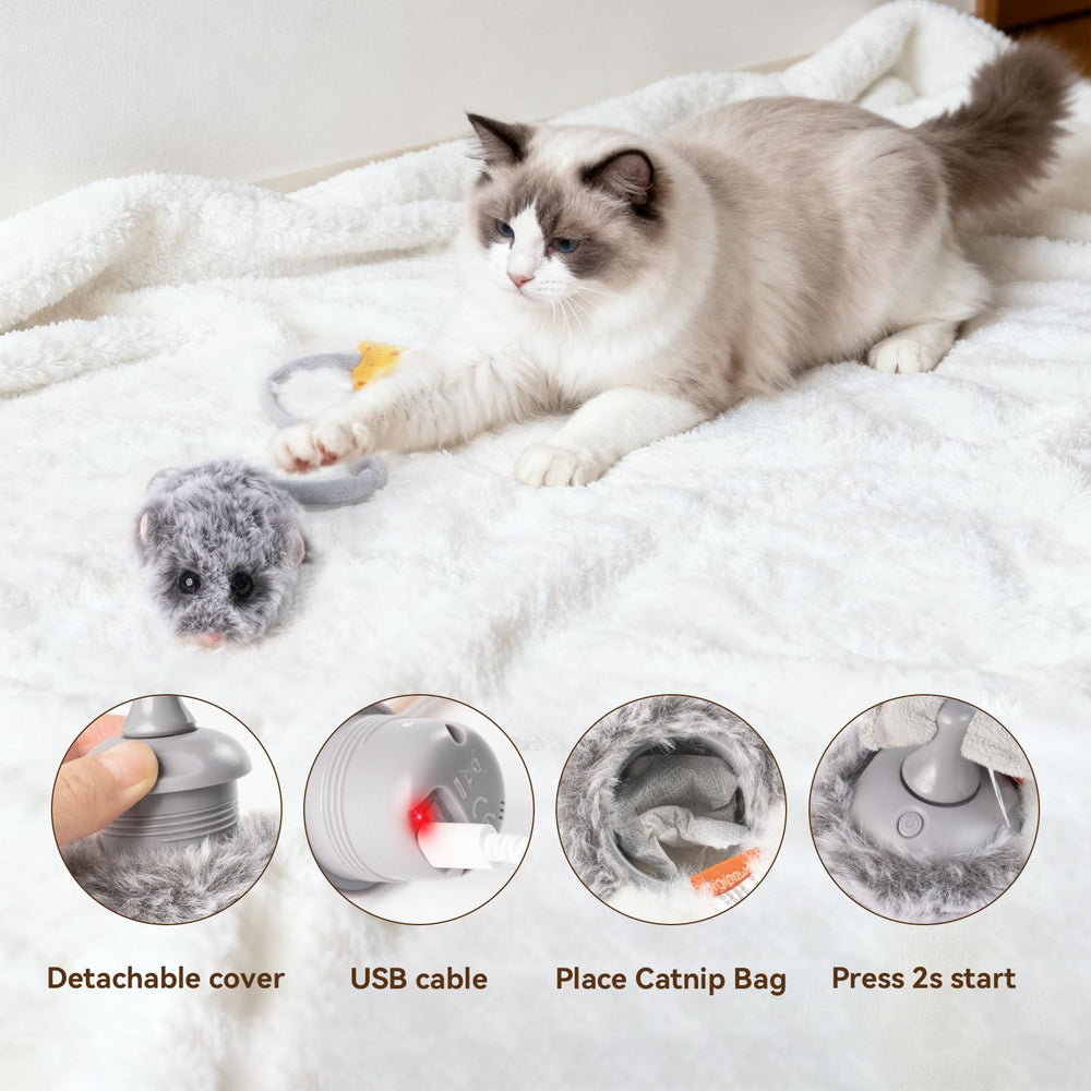 Migipaws removable organic catnip pouch with toy, keeps attraction fresh