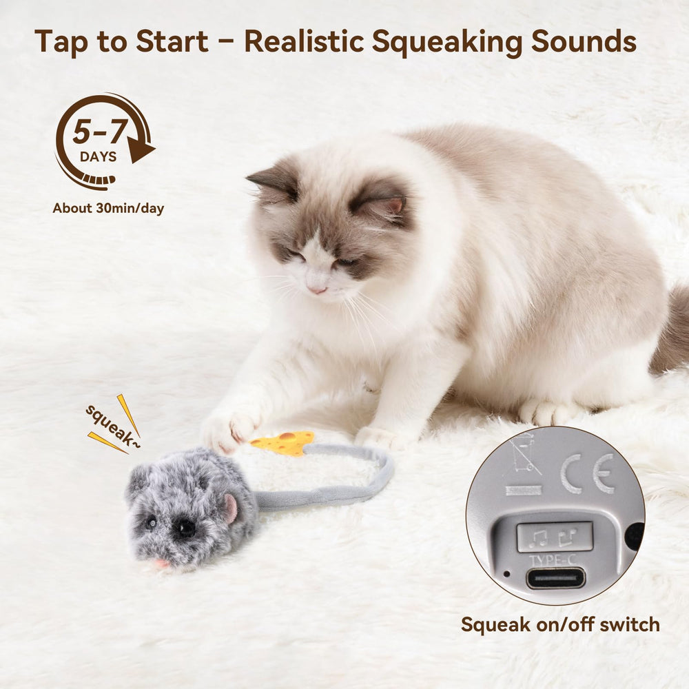 Migipaws elastic long tail mid-flick, tail movement encourages chasing