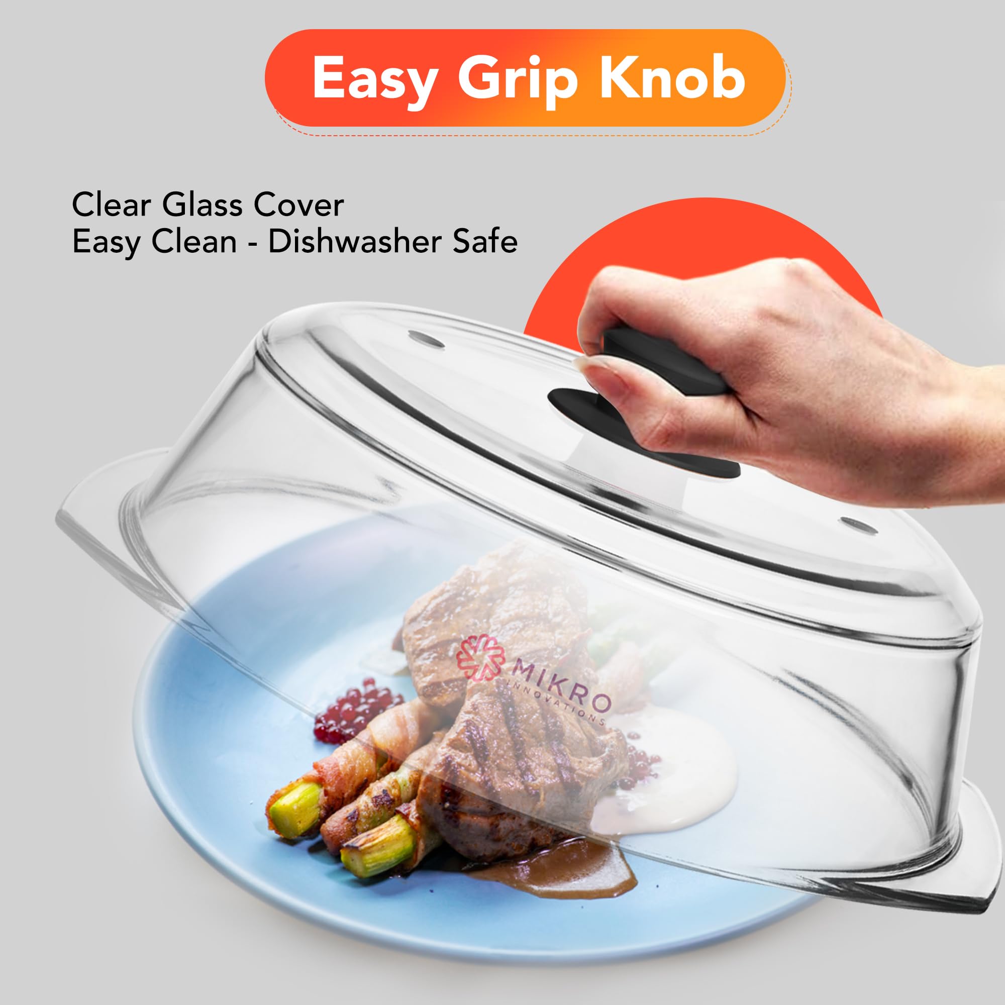 Mikro Innovations cover in a kitchen setting reducing cleanup and streamlining reheats
