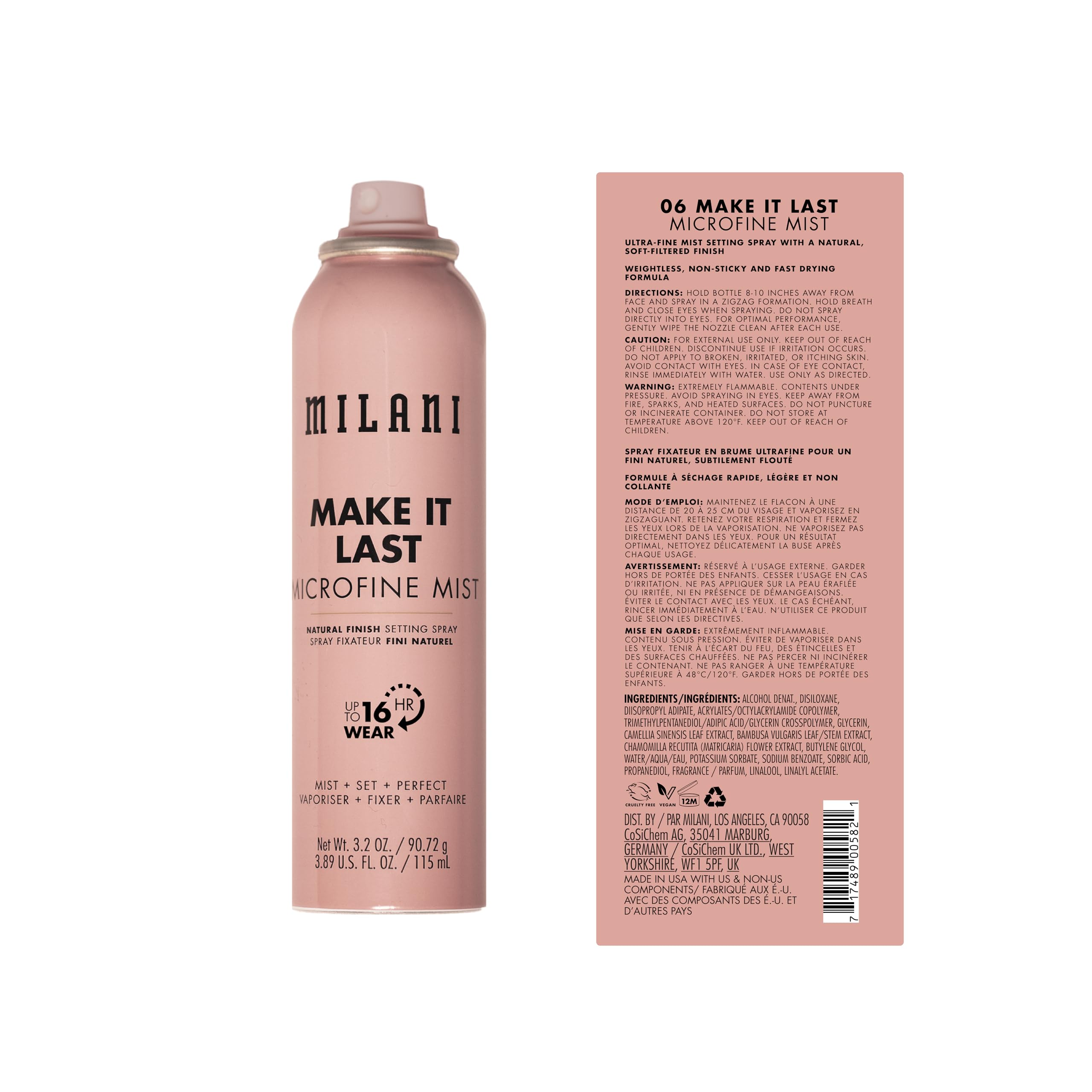 Milani nozzle close-up demonstrating the microfine mist for even application