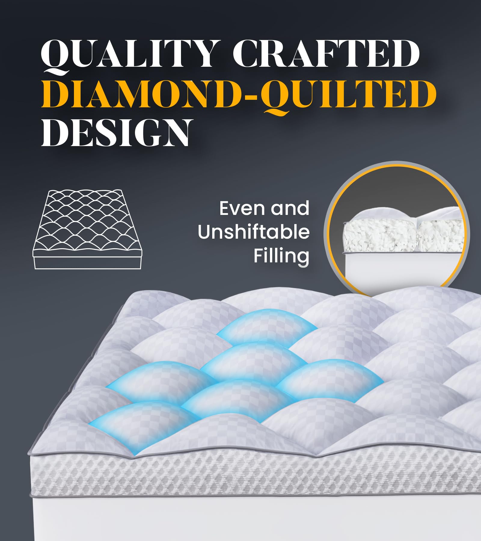 Milcabe lifestyle photo of bedroom with Twin XL topper showing cozy, breathable sleep surface