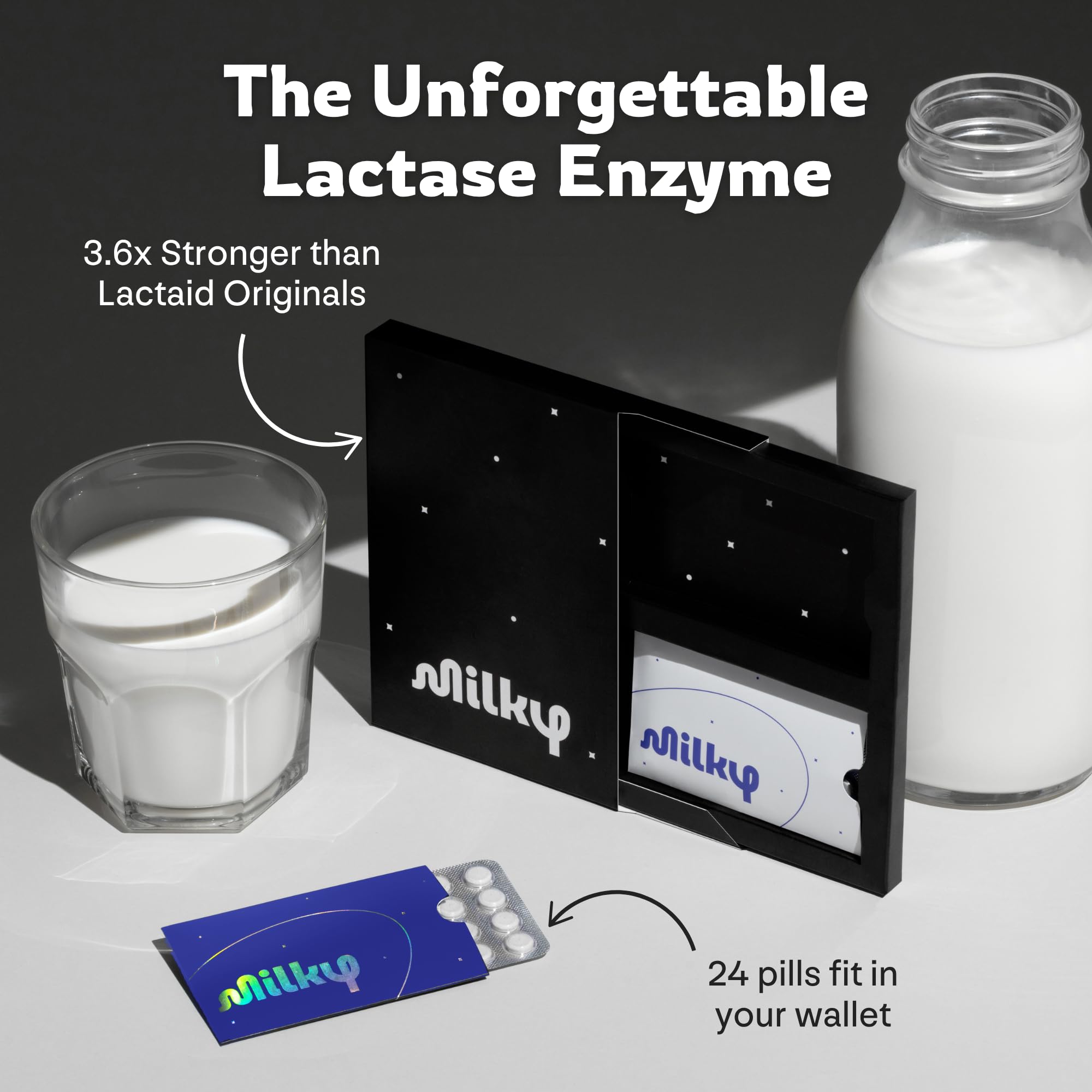 Milky tablet close-up highlighting texture and solid lactase enzyme form