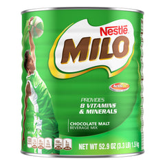 MILO 3.3 lb can front view showing packaging and brand for easy pantry choice