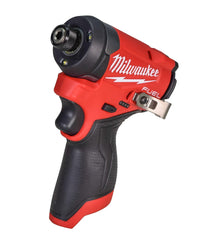 Milwaukee 3453-20 close-up of 1/4" hex chuck for fast bit changes benefit