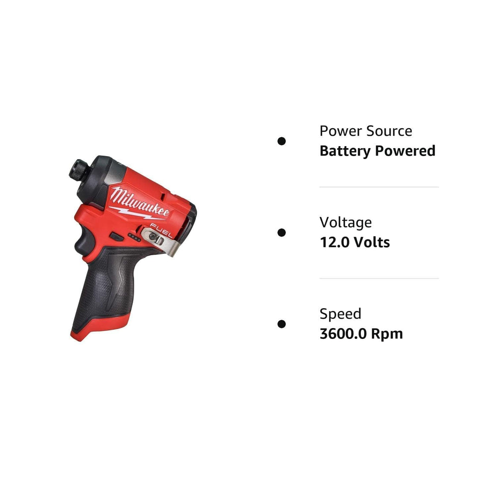 Milwaukee 3453-20 held in hand for scale showing compact length and portability benefit