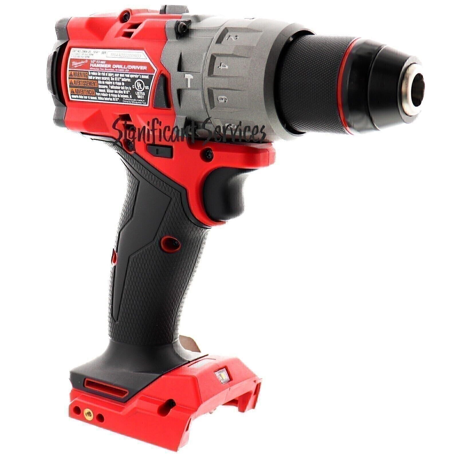 Milwaukee hammer drill in use on concrete demonstrating fast masonry drilling