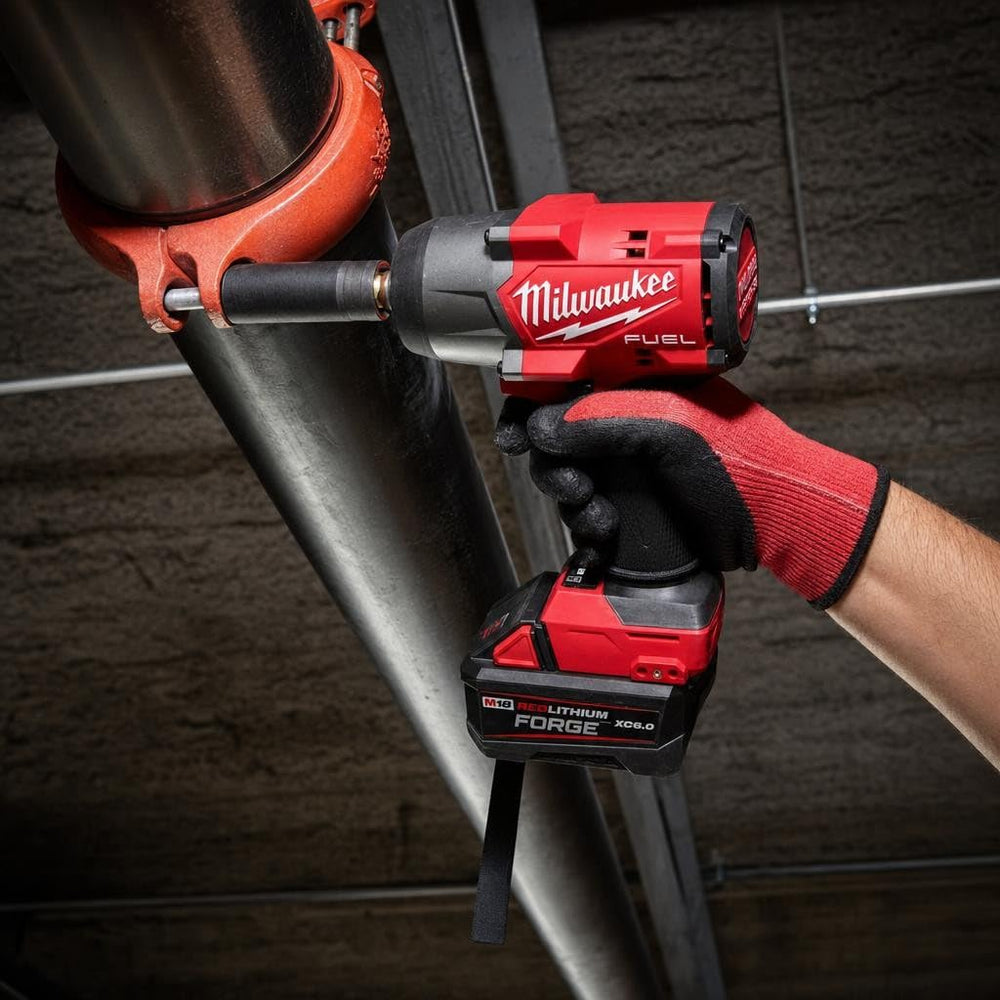 Milwaukee friction ring close-up emphasizing easy socket changes and secure hold