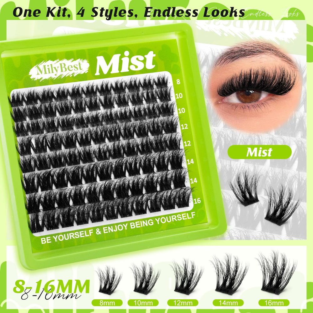 MilyBest model applying clusters showing quick at-home professional-looking results