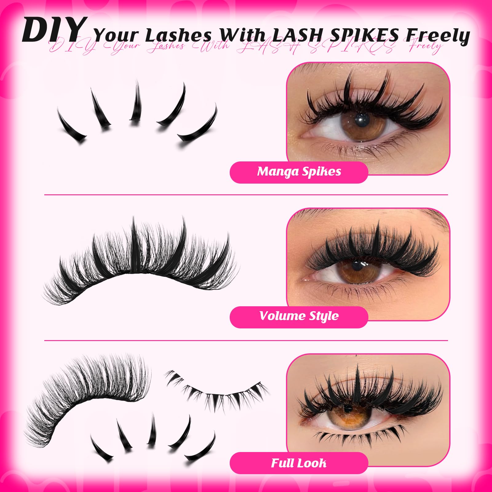 MilyBest four mixed-style clusters fanned to display length variety and choice