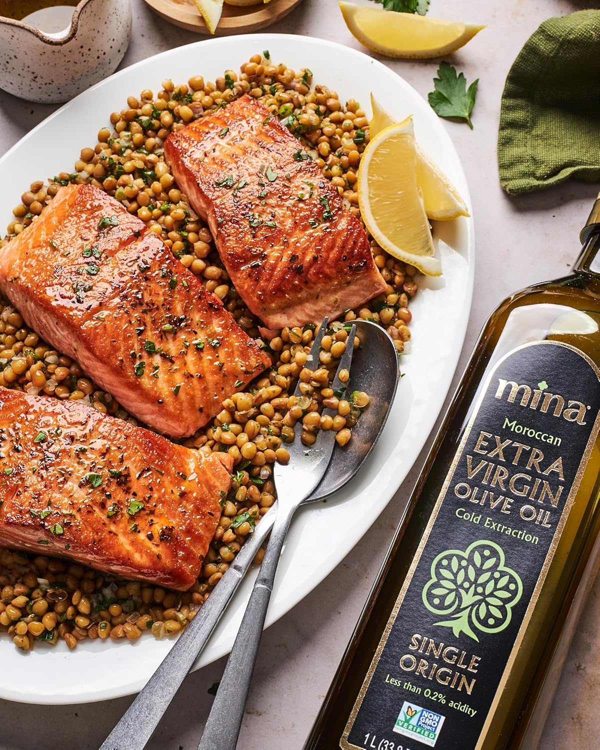 Mina drizzled over salad illustrating flavor enhancement