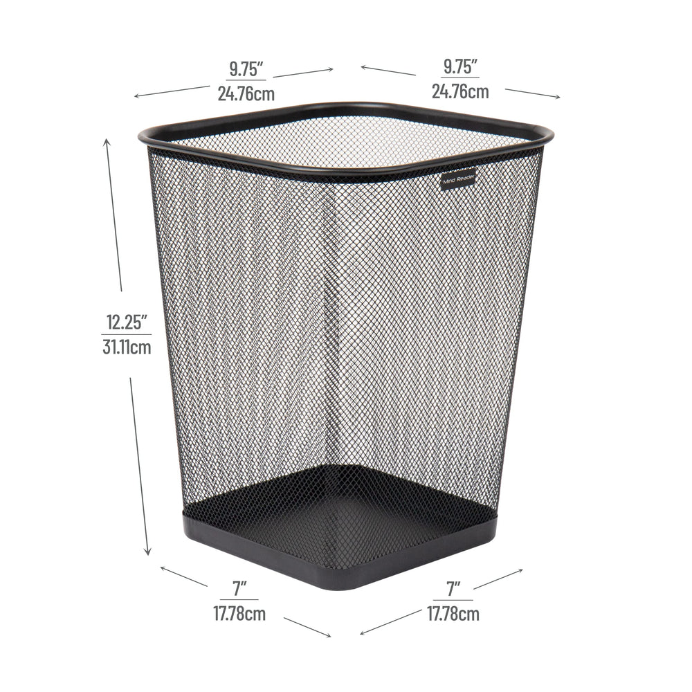 Mind Reader top view of rolled rim making safe handling and easy emptying visible
