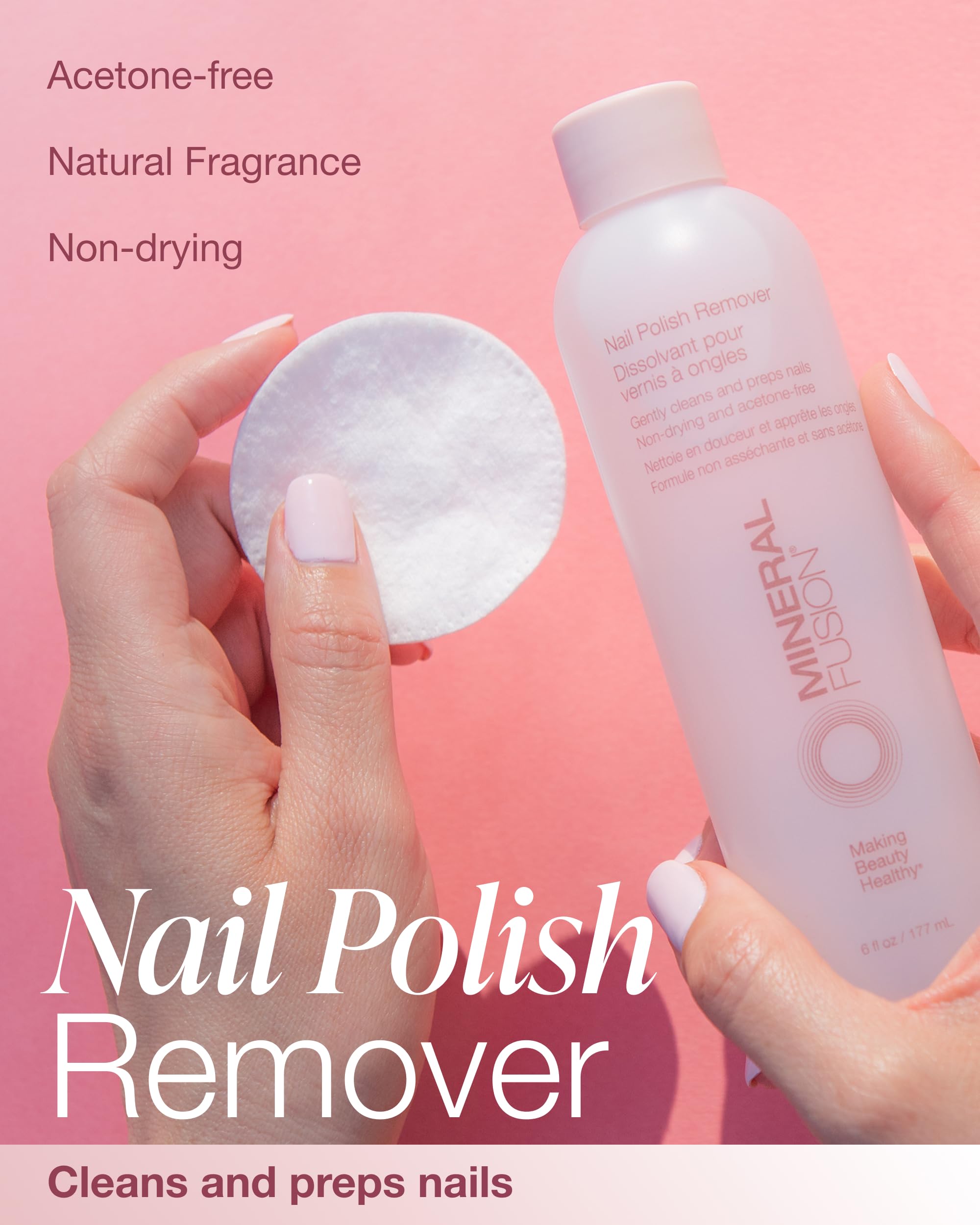 Mineral Fusion liquid texture close-up demonstrating gentle non-drying formula benefit