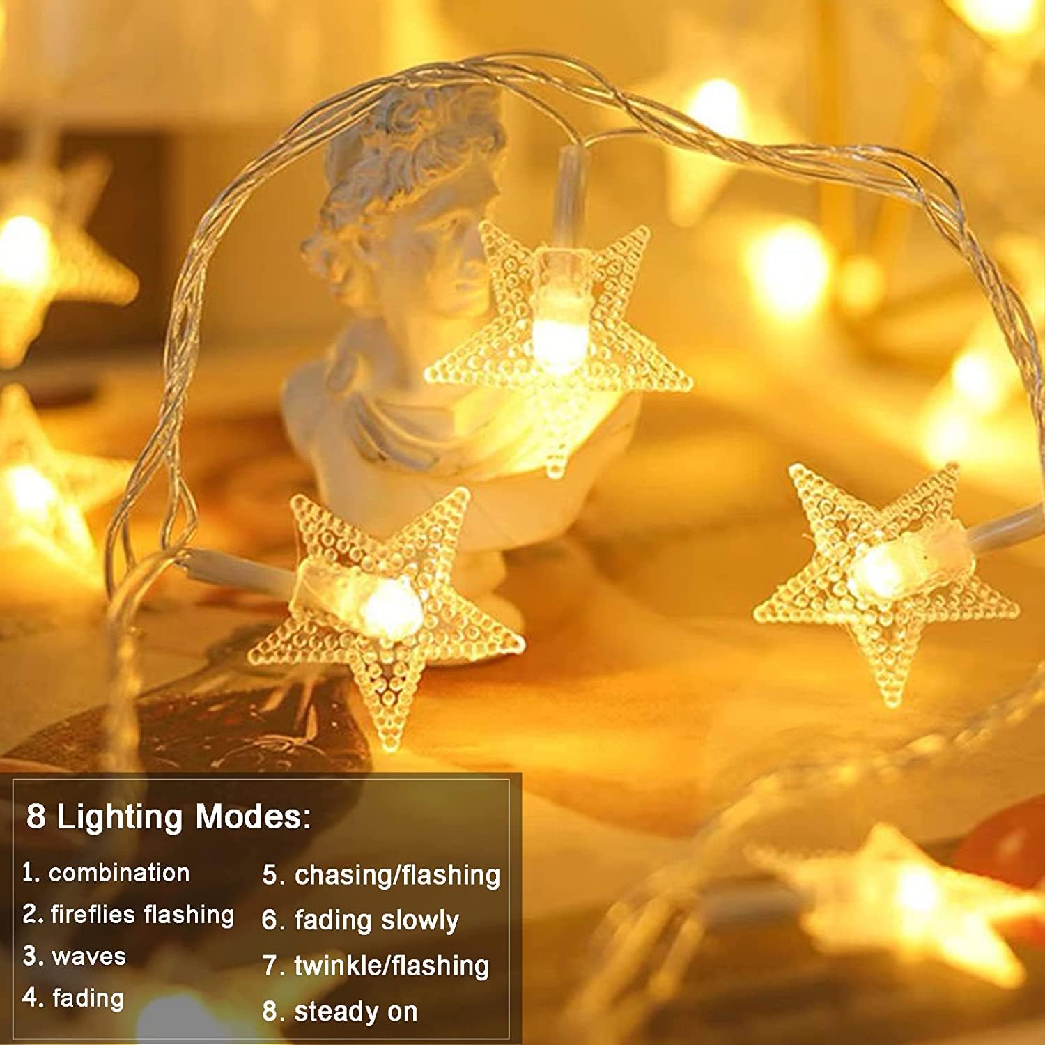 Minetom close-up of a single plastic star bulb highlighting durable construction