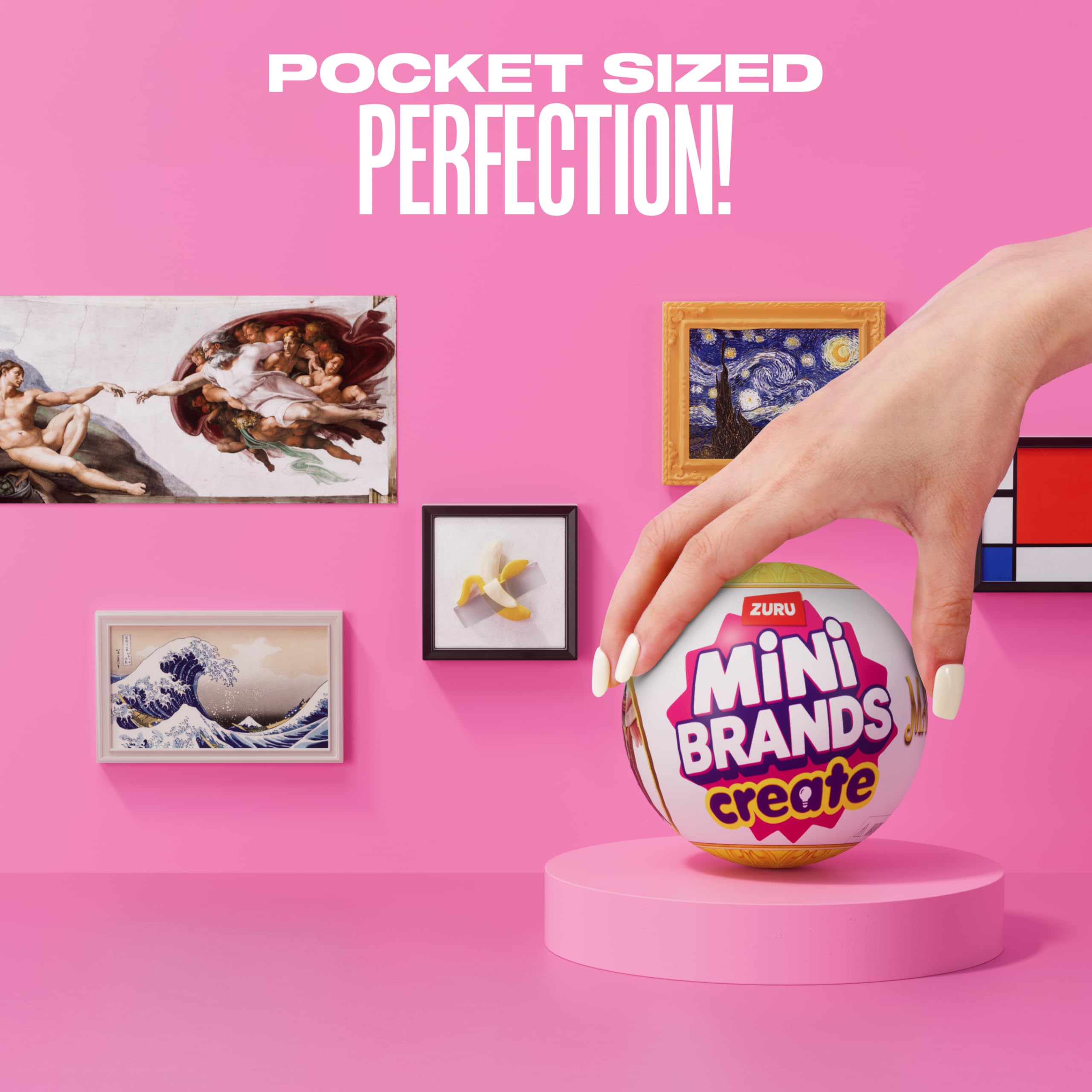 Mini Brands miniatures beside a ruler for scale, clarifies tiny collectible size