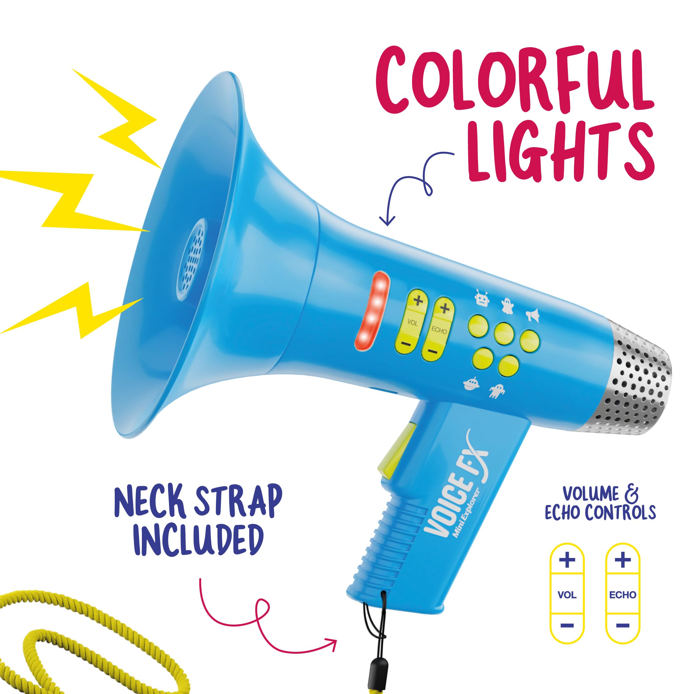 Mini Explorer charging port with USB cable included for convenient rechargeable play