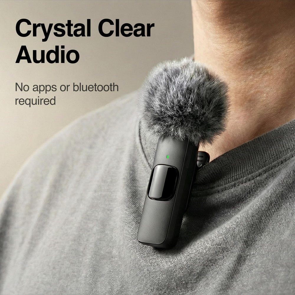 Mini Mic Pro close-up of mesh and casing, Mini Mic Pro clarity for voice capture
